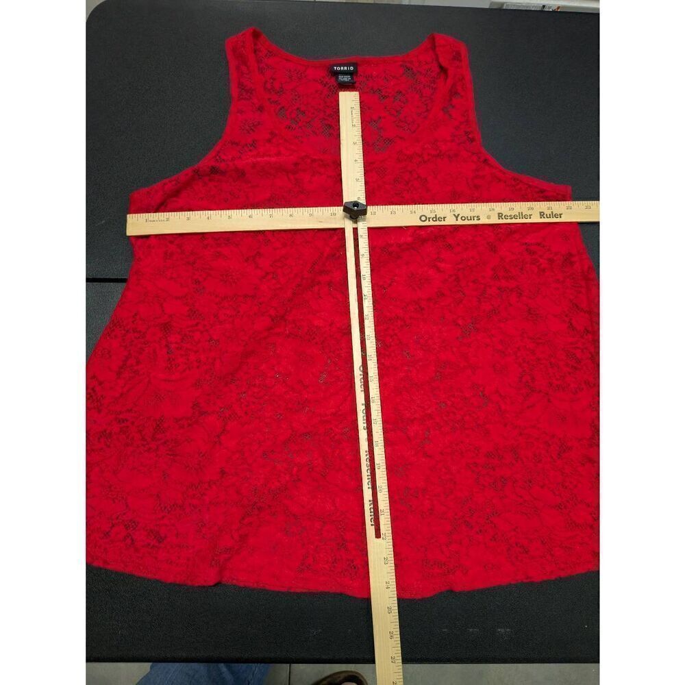 Torrid Red Lace Floral Romantic Sleeveless Women's 2XL - Picture 5 of 5